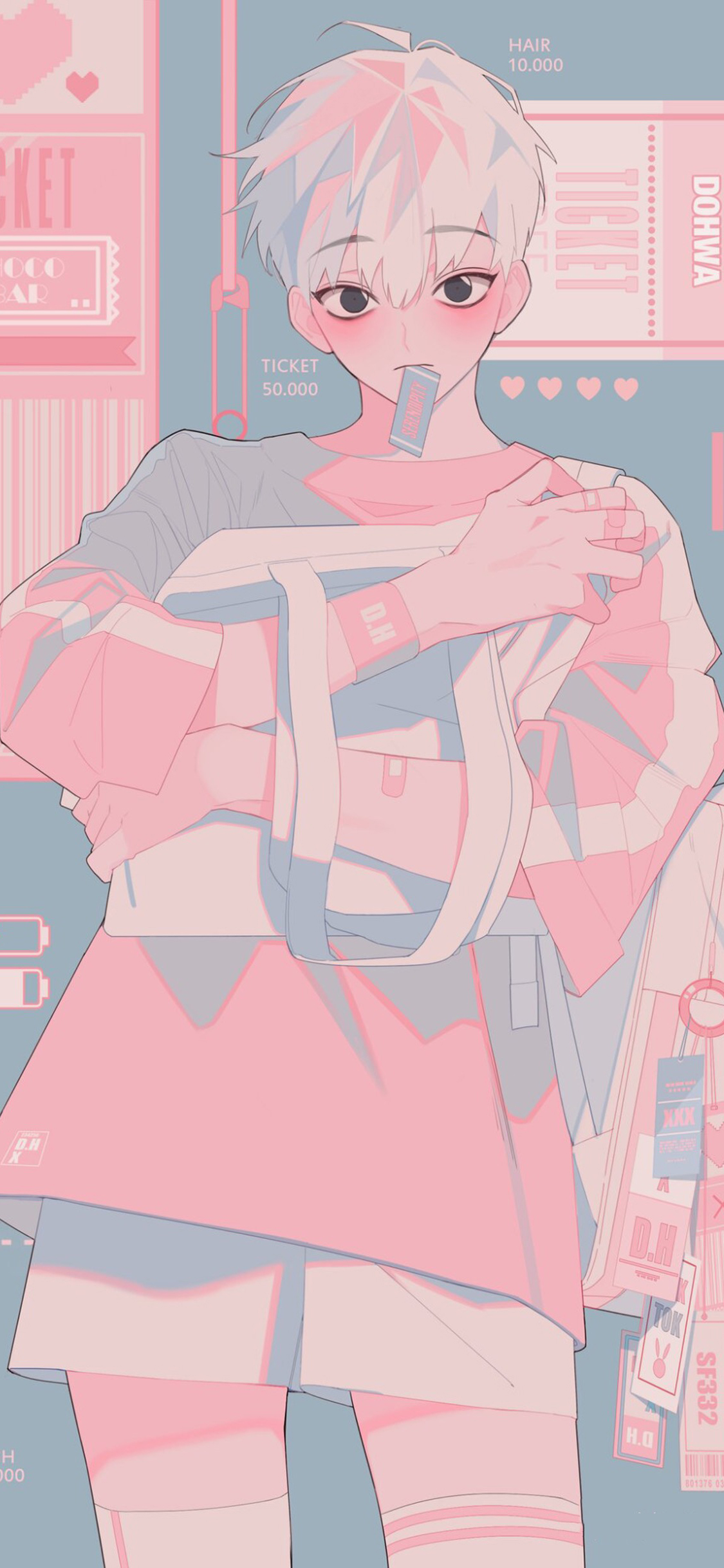 [2436×1125]少年 背包 二次元 男孩 时尚 苹果手机动漫壁纸图片