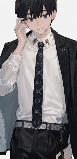 [2436x1125]少年 西服 奢侈品 二次元 漫画 苹果手机动漫壁纸图片