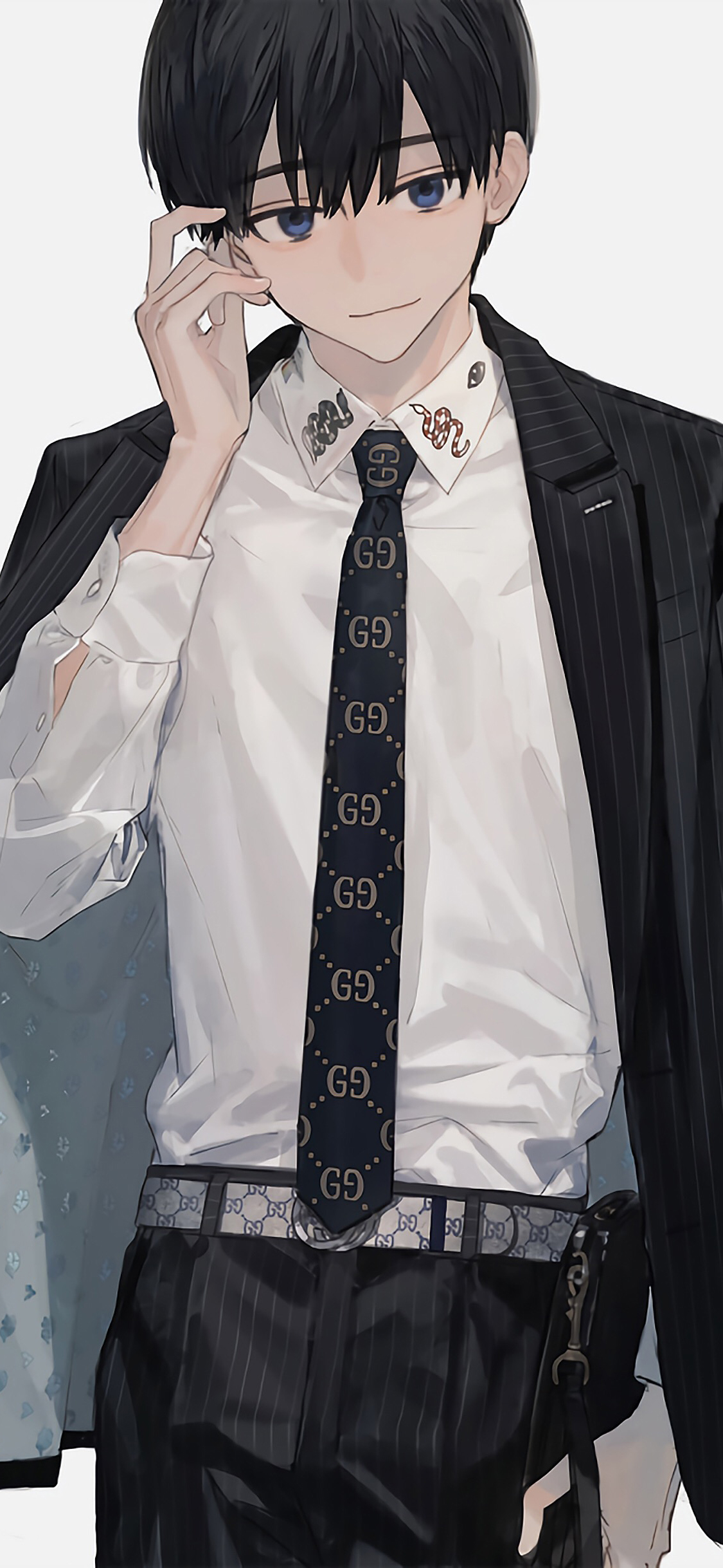 [2436×1125]少年 西服 奢侈品 二次元 漫画 苹果手机动漫壁纸图片