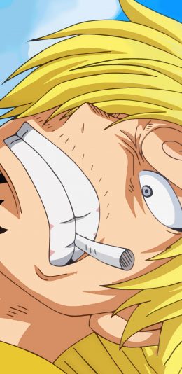 [2436x1125]山治 海贼王 香烟 日本 漫画 苹果手机动漫壁纸图片