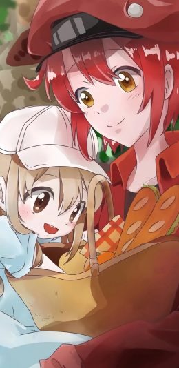 [2436x1125]工作细胞 漫画 血小板 红细胞 苹果手机动漫壁纸图片