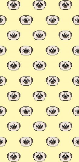 [2436x1125]巴扎黑 吾皇万岁 狗 黄色 平铺 苹果手机动漫壁纸图片