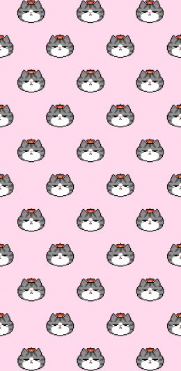 [2436x1125]巴扎黑 吾皇万岁 猫 粉色 平铺 苹果手机动漫壁纸图片