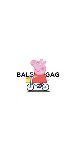 [2436x1125]巴黎世家 小猪佩奇 双标 苹果手机动漫壁纸图片