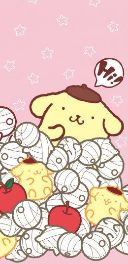 [2436x1125]布丁狗 卡通 可爱 pompompurin 星星 苹果手机动漫壁纸图片