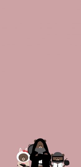 [2436x1125]布朗熊 吃鸡 可爱 卡通 苹果手机动漫壁纸图片