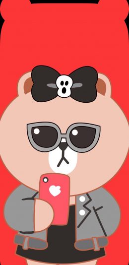 [2436x1125]布朗熊 妹妹 CHOCO 苹果手机动漫壁纸图片