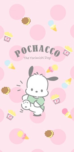 [2436x1125]帕恰狗 pochacco 卡通 可爱 粉色 苹果手机动漫壁纸图片