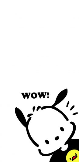 [2436x1125]帕恰狗 pochacco 卡通 可爱 黑白 苹果手机动漫壁纸图片