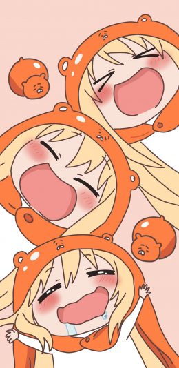 [2436x1125]干物妹小埋 可爱 卡通 日本 漫画 张嘴 苹果手机动漫壁纸图片