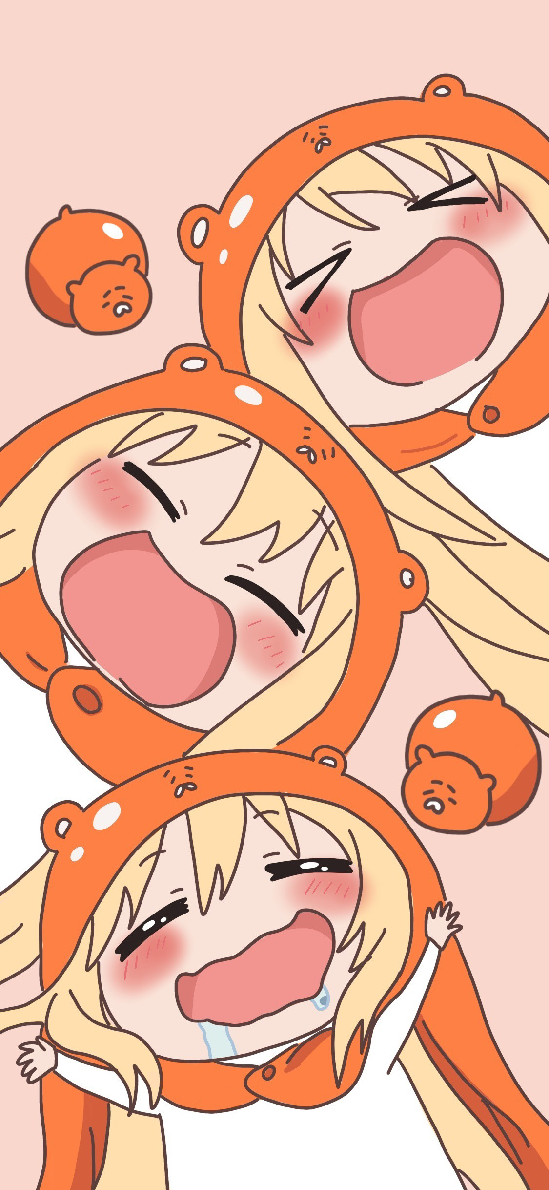 [2436×1125]干物妹小埋 可爱 卡通 日本 漫画 张嘴 苹果手机动漫壁纸图片