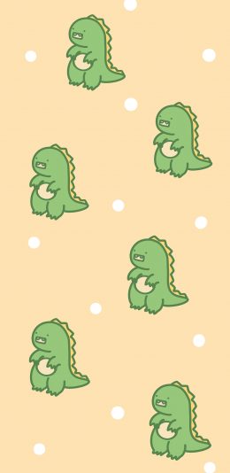[2436x1125]平铺 卡通 小恐龙 可爱 苹果手机动漫壁纸图片