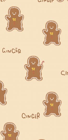 [2436x1125]平铺 可爱 姜饼人 Ginger 苹果手机动漫壁纸图片