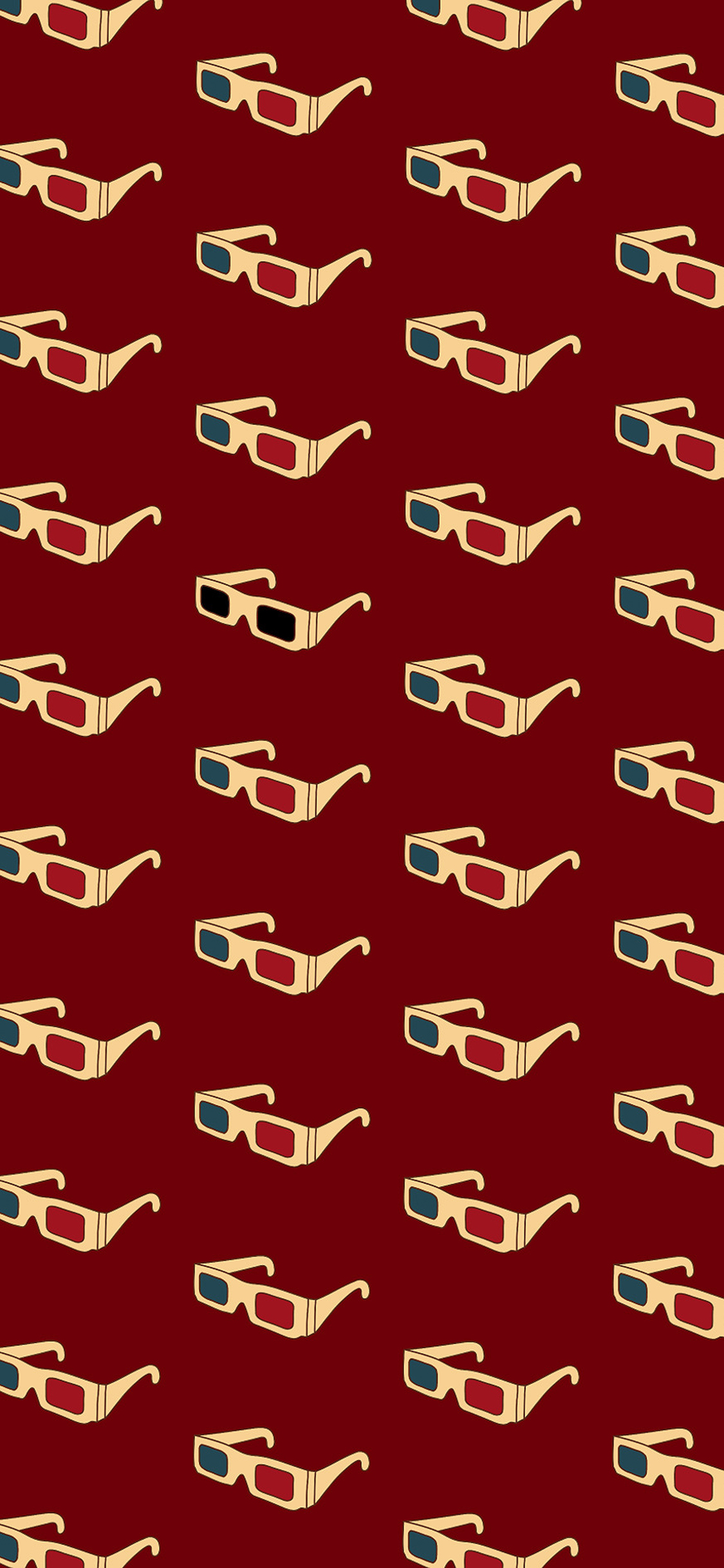 [2436×1125]平铺 密集 3D 眼镜 红蓝 苹果手机动漫壁纸图片