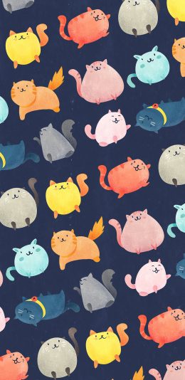 [2436x1125]平铺 彩绘 动物 卡通 苹果手机动漫壁纸图片