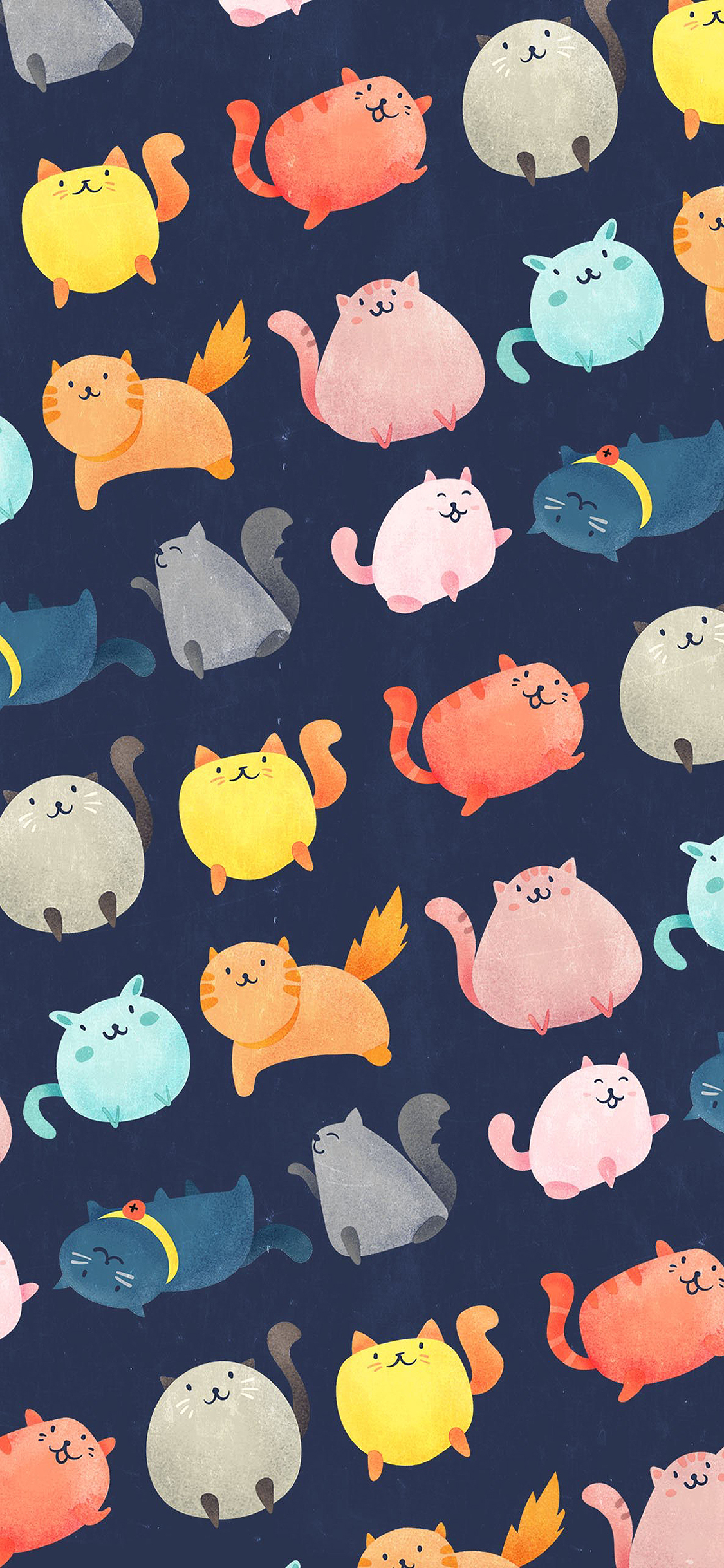 [2436×1125]平铺 彩绘 动物 卡通 苹果手机动漫壁纸图片