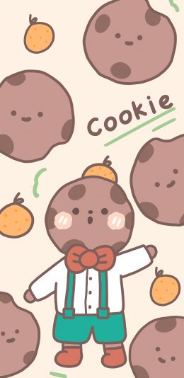 [2436x1125]平铺 曲奇 饼干 cookie 苹果手机动漫壁纸图片