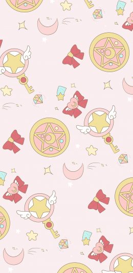 [2436x1125]平铺 美少女战士 苹果手机动漫壁纸图片