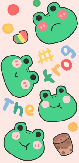 [2436x1125]平铺 青蛙 frog 卡通 苹果手机动漫壁纸图片