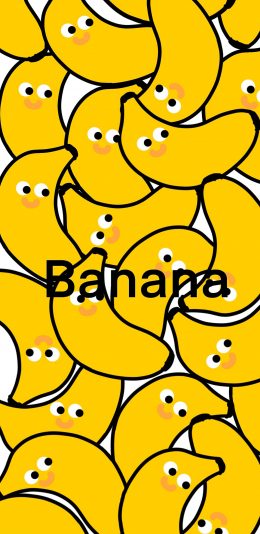 [2436x1125]平铺 香蕉 banana 黄 苹果手机动漫壁纸图片