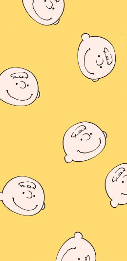 [2436x1125]平铺 黄 史努比 查理布朗 苹果手机动漫壁纸图片