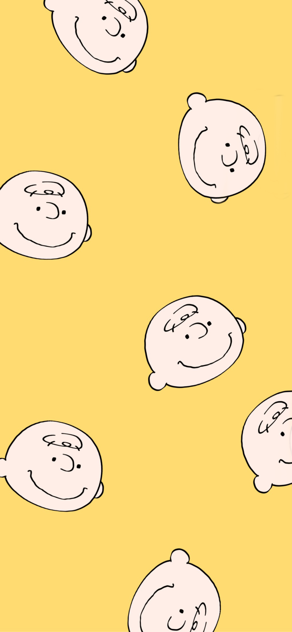 [2436×1125]平铺 黄 史努比 查理布朗 苹果手机动漫壁纸图片