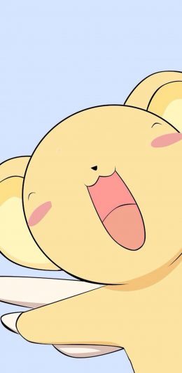 [2436x1125]库洛魔法使 可鲁贝洛斯 卡通 黄 萌 苹果手机动漫壁纸图片