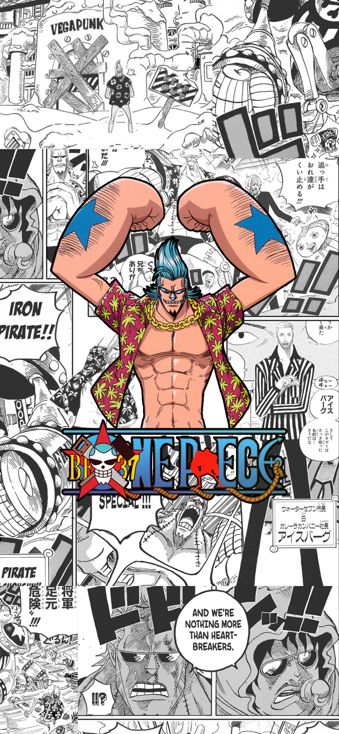 [2436×1125]弗兰奇 海贼王 漫画 日本 苹果手机动漫壁纸图片