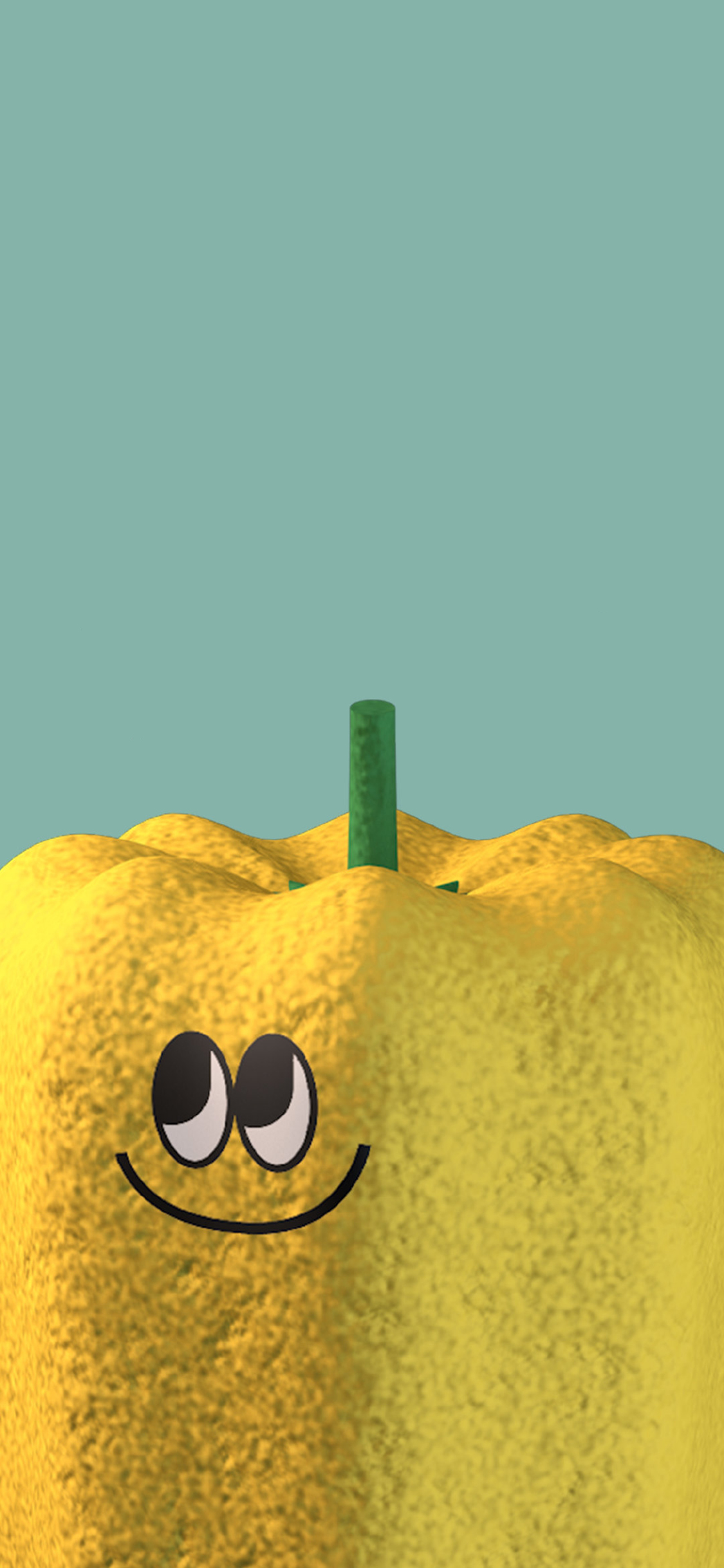 [2436×1125]彩椒 黄色 表情 笑脸 苹果手机动漫壁纸图片