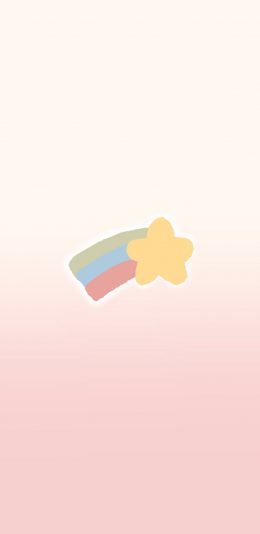 [2436x1125]彩虹 可爱 色彩 五角星 苹果手机动漫壁纸图片