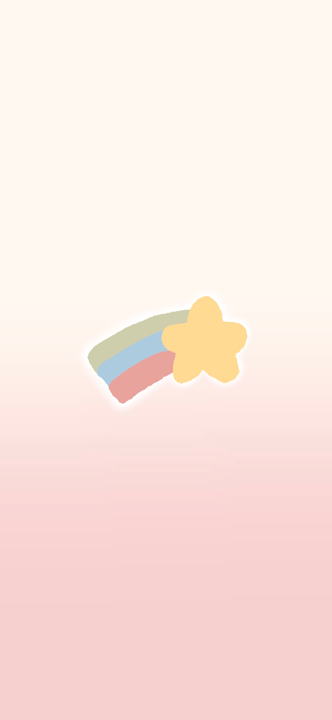 [2436×1125]彩虹 可爱 色彩 五角星 苹果手机动漫壁纸图片