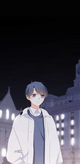 [2436x1125]怦然心动 国产漫画 少年 夜 苹果手机动漫壁纸图片