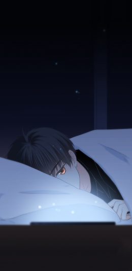 [2436x1125]怦然心动 国产漫画 少年 被窝 苹果手机动漫壁纸图片