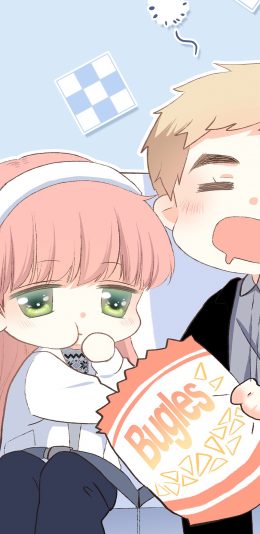 [2436x1125]怦然心动 国产漫画 星星 萧然 零食 苹果手机动漫壁纸图片