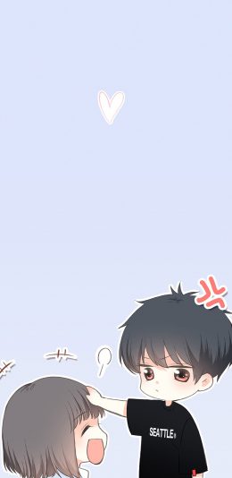 [2436x1125]怦然心动 国产漫画 粉色 狄淇儿 江应怜 爱心 苹果手机动漫壁纸图片