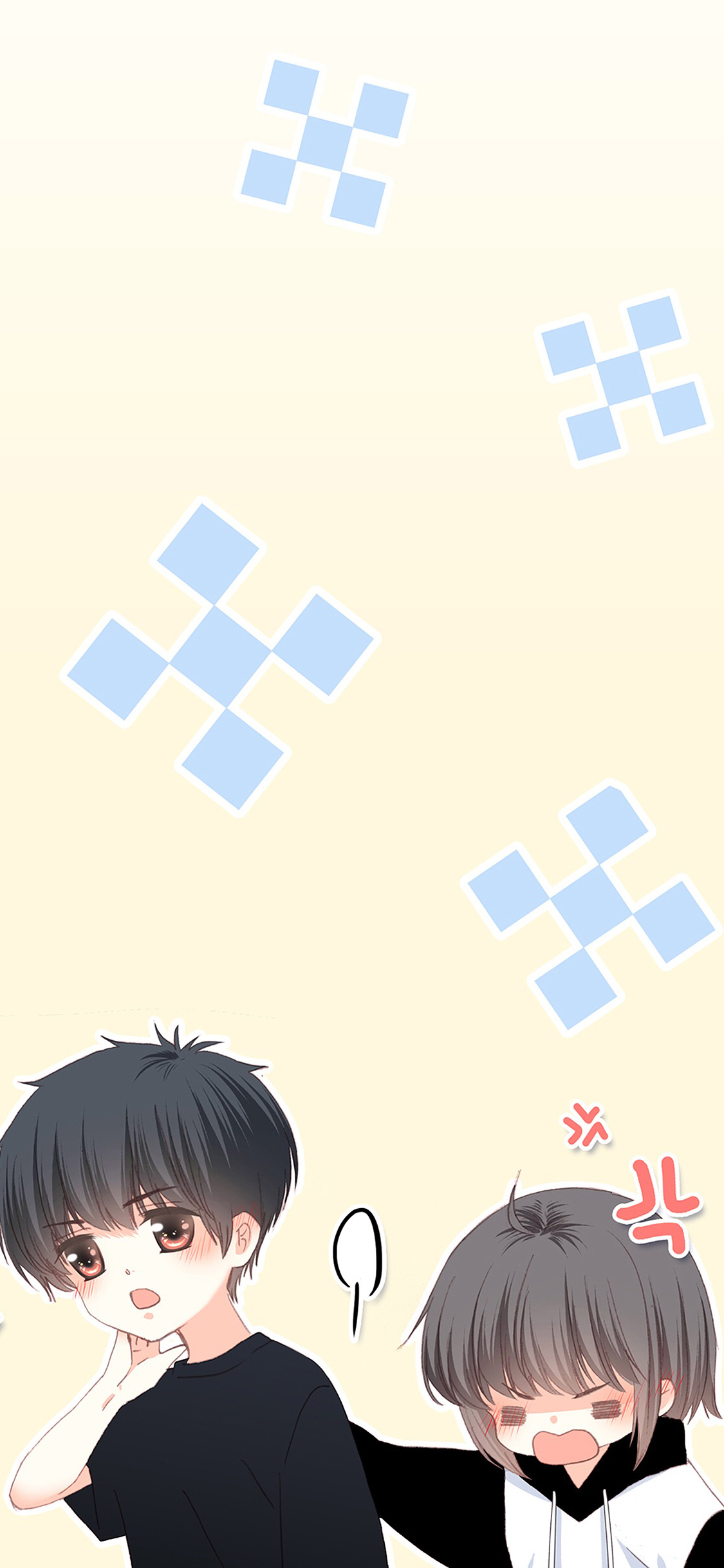 [2436×1125]怦然心动 国产漫画 粉色 狄淇儿 江应怜 生气 苹果手机动漫壁纸图片