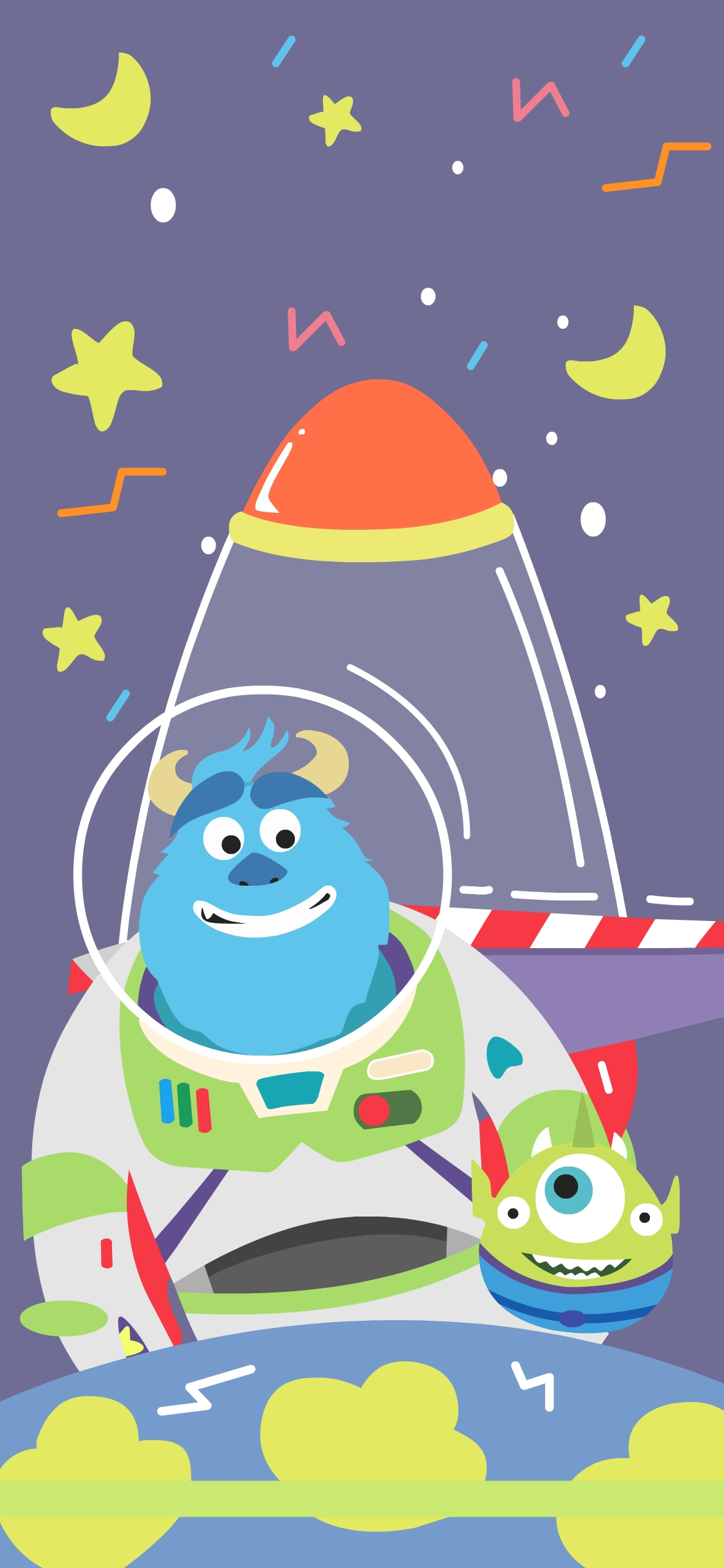 [2436×1125]怪兽大学 动画 卡通 宇宙 苹果手机动漫壁纸图片