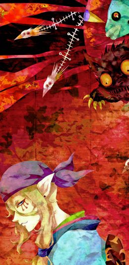 [2436x1125]怪化猫 日本 漫画 卖药郎 怪谈动画 苹果手机动漫壁纸图片