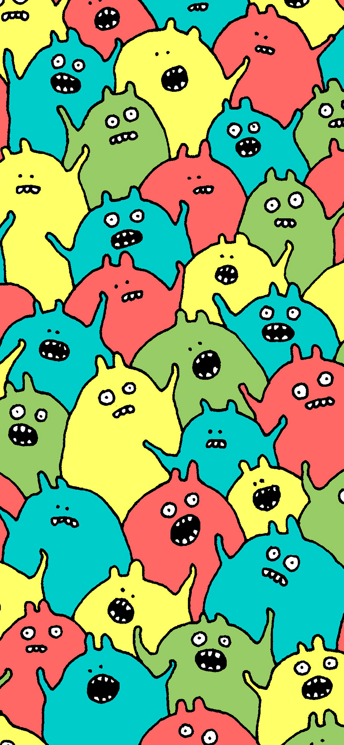 [2436×1125]怪物 色彩 牙齿 密集 苹果手机动漫壁纸图片