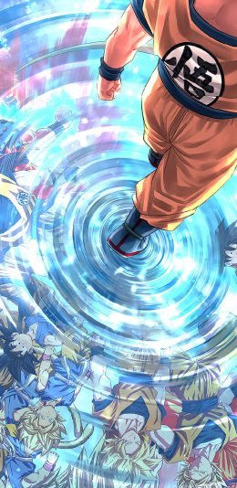 [2436x1125]悟空 龙珠 倒影 日漫 苹果手机动漫壁纸图片