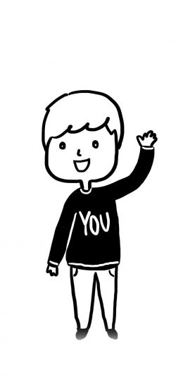 [2436x1125]情侣壁纸 you 简约 黑白 苹果手机动漫壁纸图片