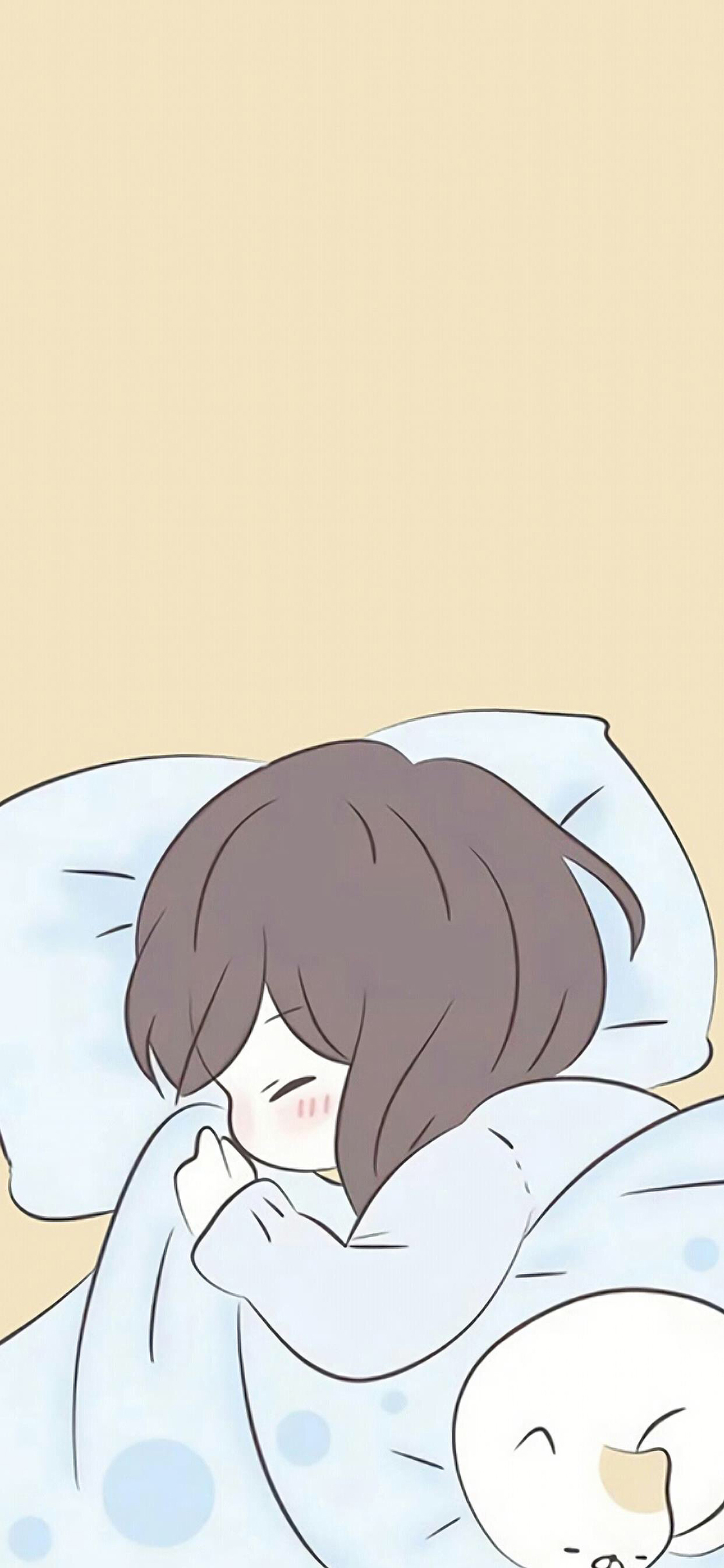 [2436×1125]情侣壁纸 睡眠 女孩 苹果手机动漫壁纸图片