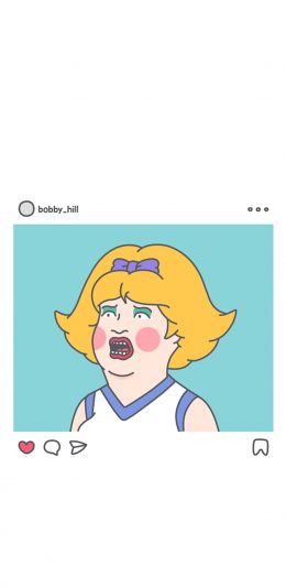 [2436x1125]惊恐 金发 女孩 搞怪 苹果手机动漫壁纸图片