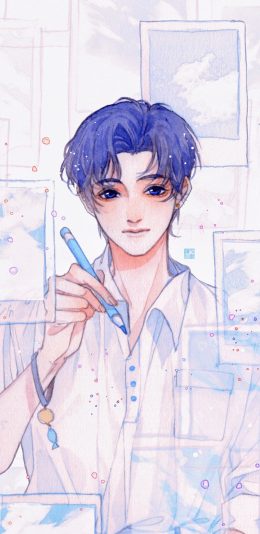 [2436x1125]慢嗨 绘画 漫画 笔 @北极婧 苹果手机动漫壁纸图片