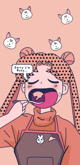 [2436x1125]我好忙 美少女战士 吃 月野兔 动画 苹果手机动漫壁纸图片