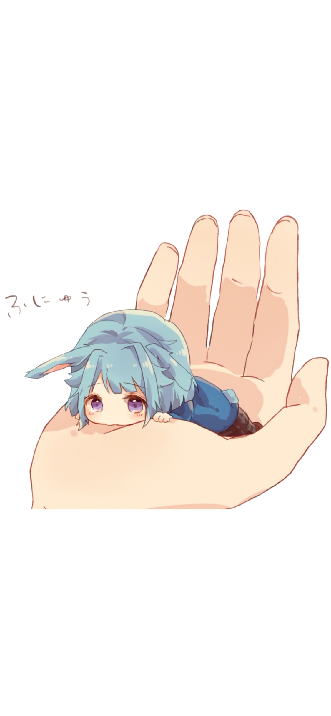 [2436×1125]手掌 动漫 萝莉 萌物 苹果手机动漫壁纸图片