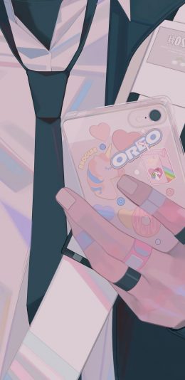 [2436x1125]手机 漫画 领带 二次元 苹果手机动漫壁纸图片