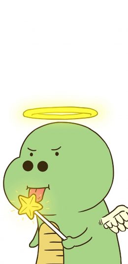 [2436x1125]手绘 创意 小恐龙  甜食 小翅膀 苹果手机动漫壁纸图片