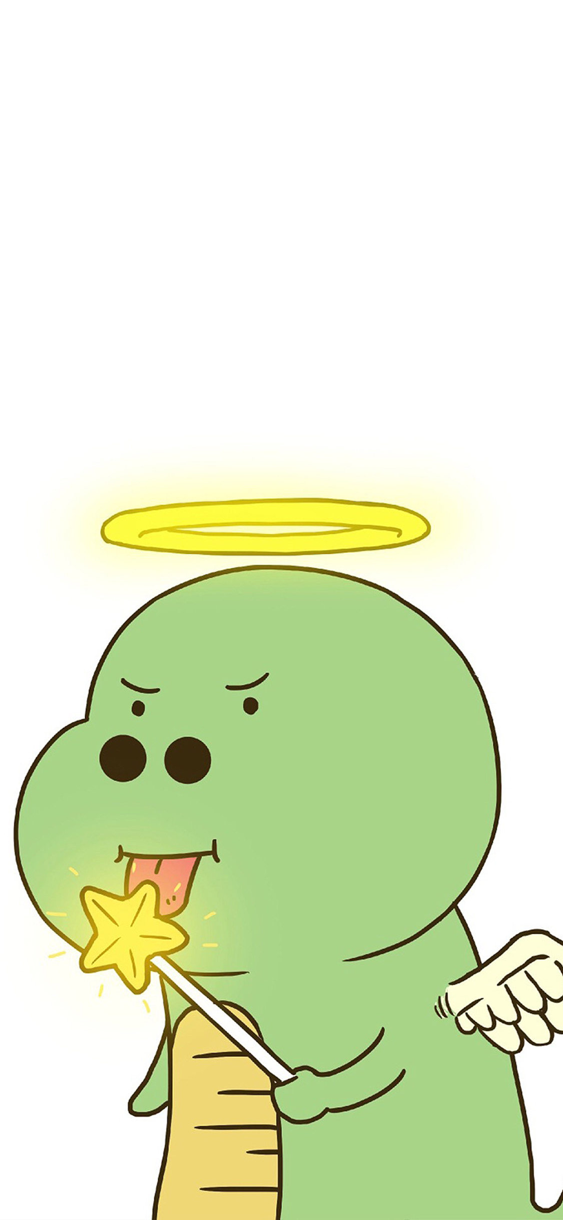 [2436×1125]手绘 创意 小恐龙  甜食 小翅膀 苹果手机动漫壁纸图片