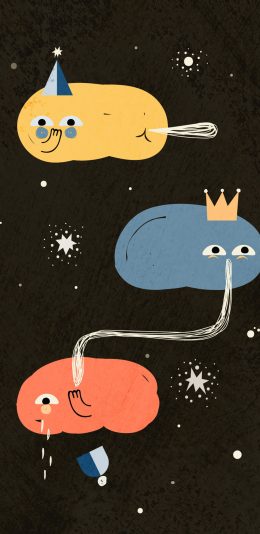 [2436x1125]手绘 创意 黑 异想 苹果手机动漫壁纸图片